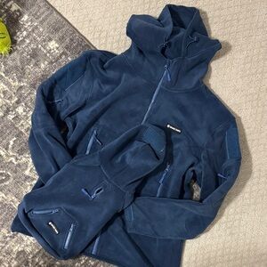 SPARKPAWS Blue Tactical Hoodie Set with Zippers/Velcro Accents
